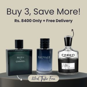 Bleu de chanel 100ml + Dior Sauvage 100ml + Creed Aventus 100ml Total (300ml)