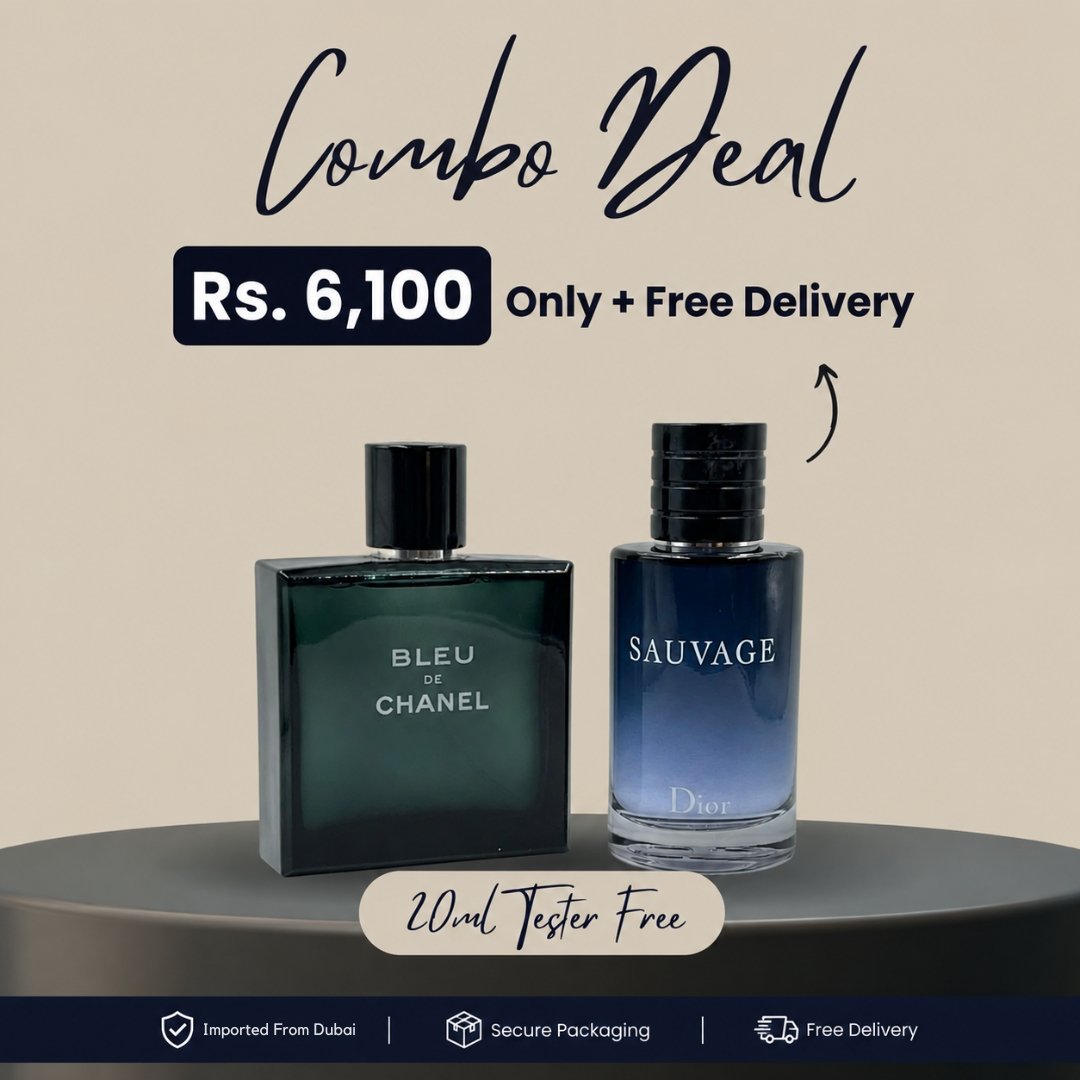 Bleu de chanel + Dior Sauvage 100ml Each (200ml)