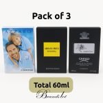 Pack of 3 – Azzaro Chrome, Armanu Prive Oud Royal, Creed Aventus Total 60ml