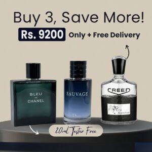 Bleu de chanel 100ml + Dior Sauvage 100ml + Creed Aventus 100ml Total (300ml)