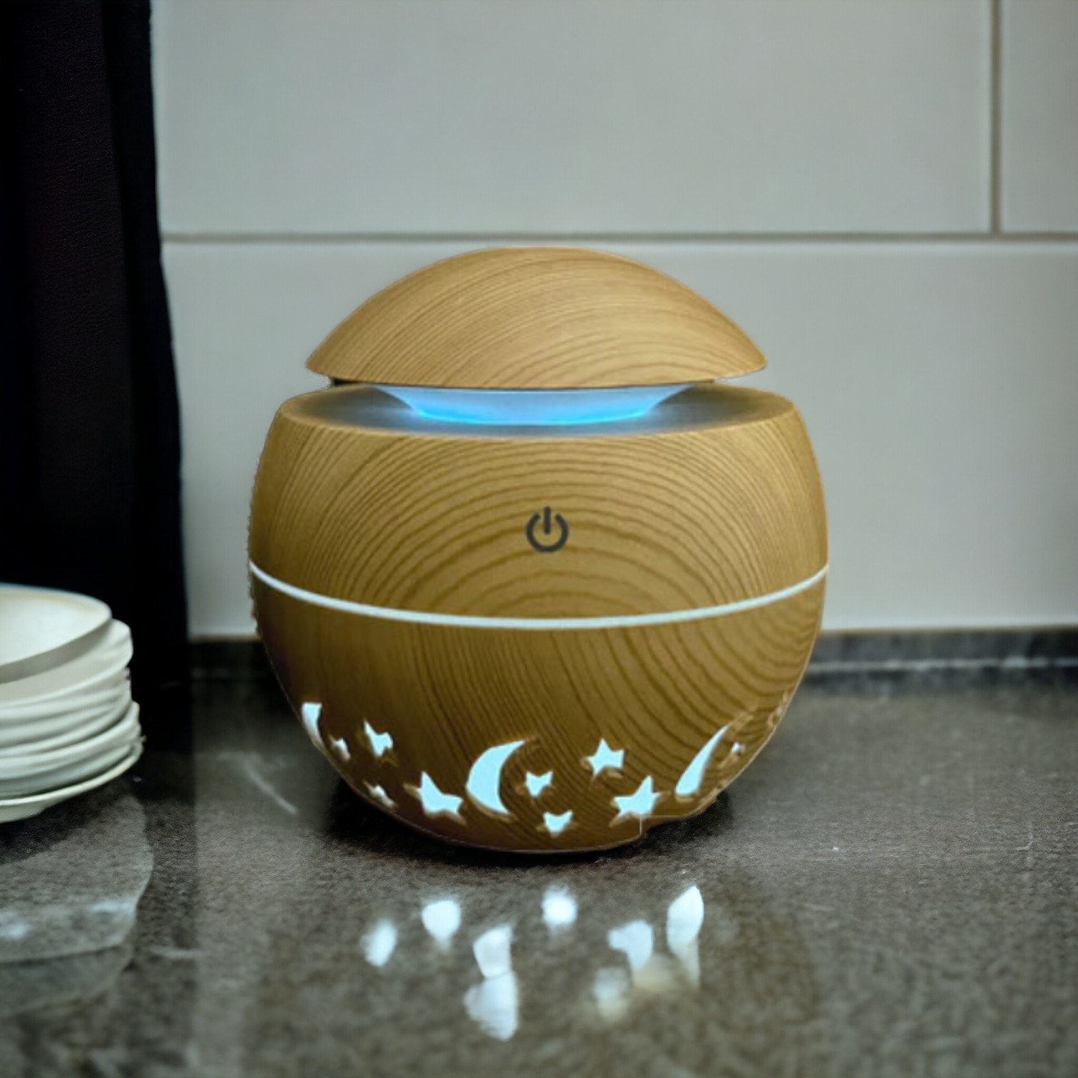Ultrasonic Humidifier Round Wood Style - Image 5