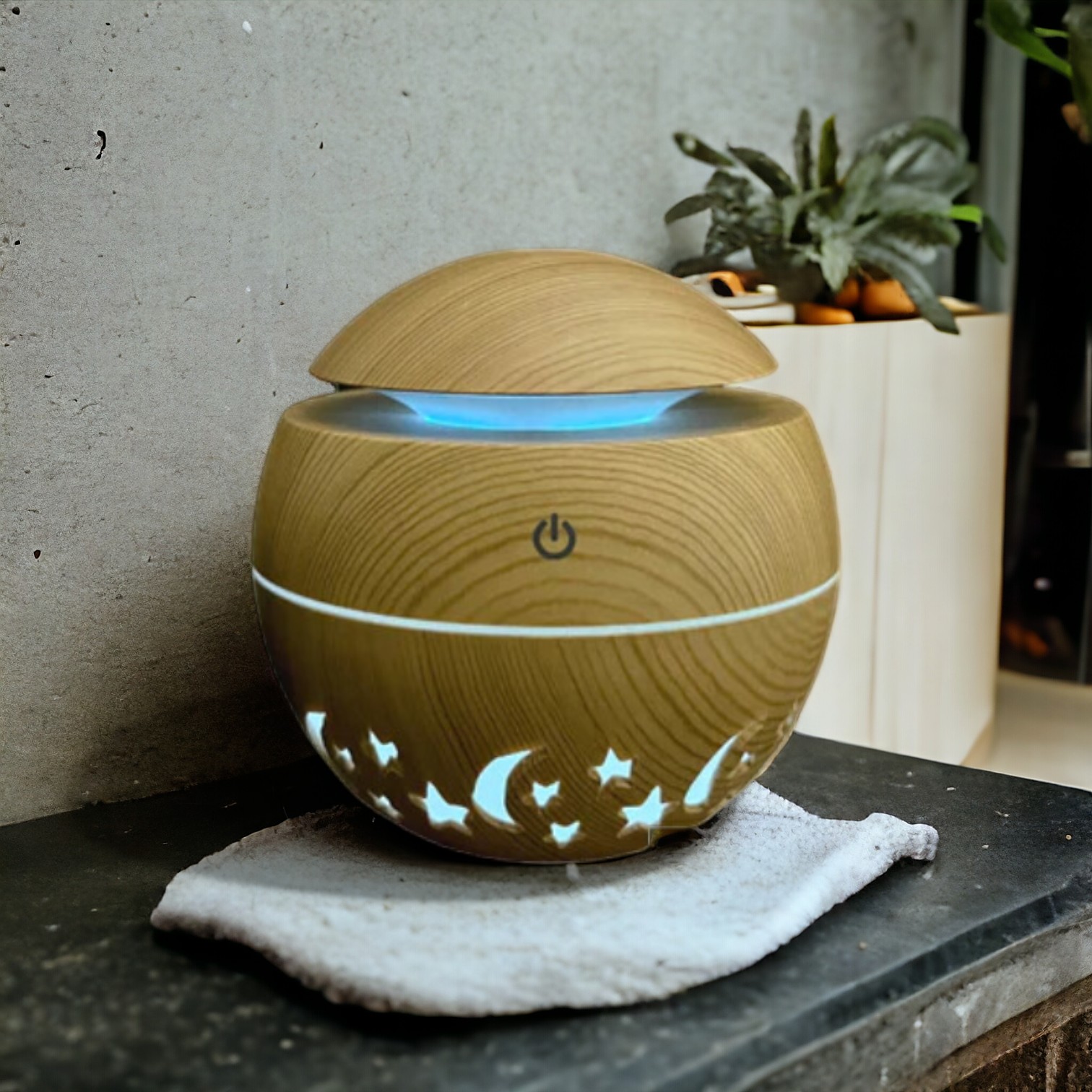 Ultrasonic Humidifier Round Wood Style - Image 2