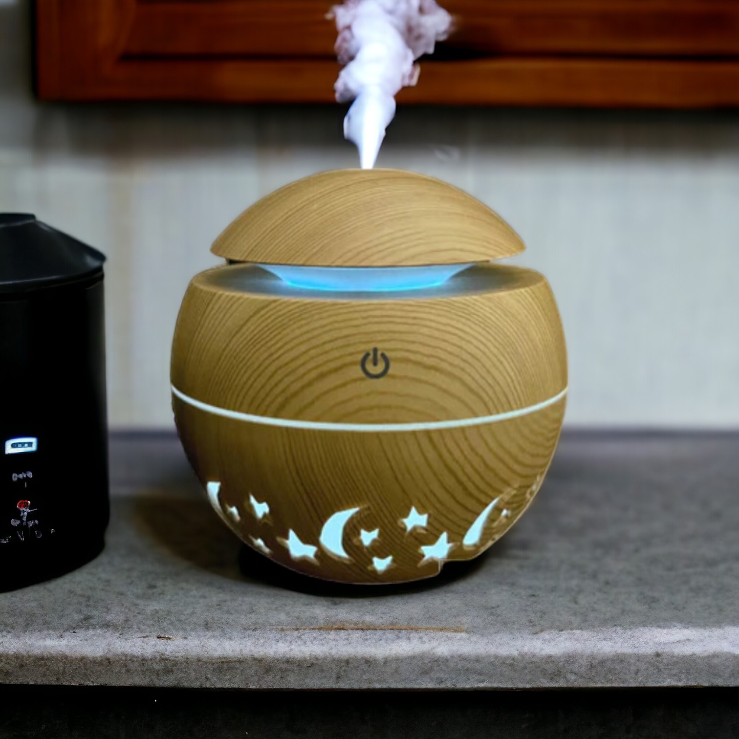 Ultrasonic Humidifier Round Wood Style